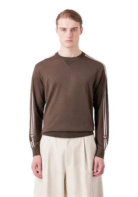 Shaved virgin wool jumper with jacquard eagle logo EMPORIO ARMANI | sweaters | 6R1MXG 1MNGZF420